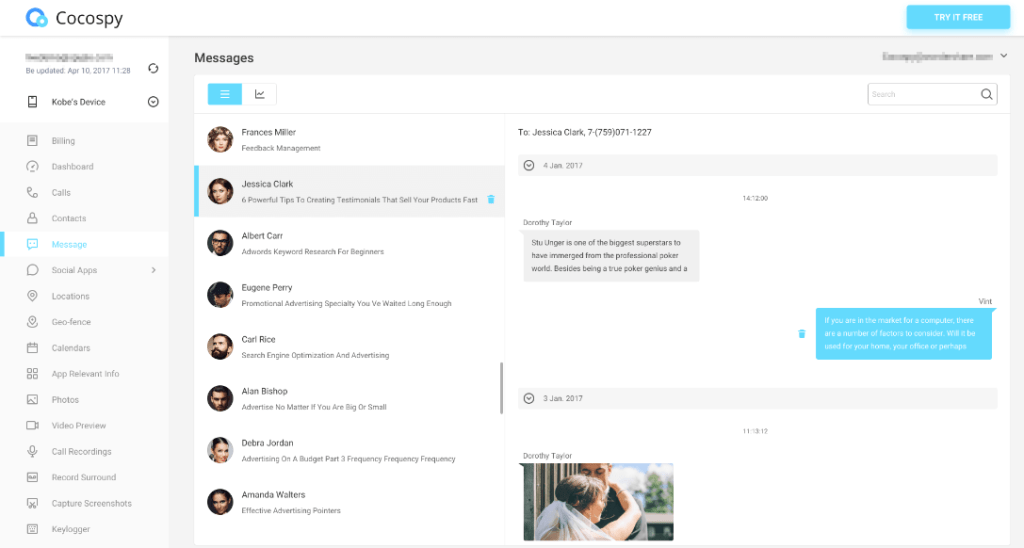 Cocospy Review - Call and SMS monitoring 2