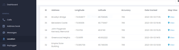 GPS location tracking