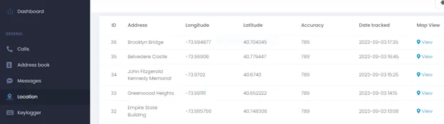 GPS location tracking