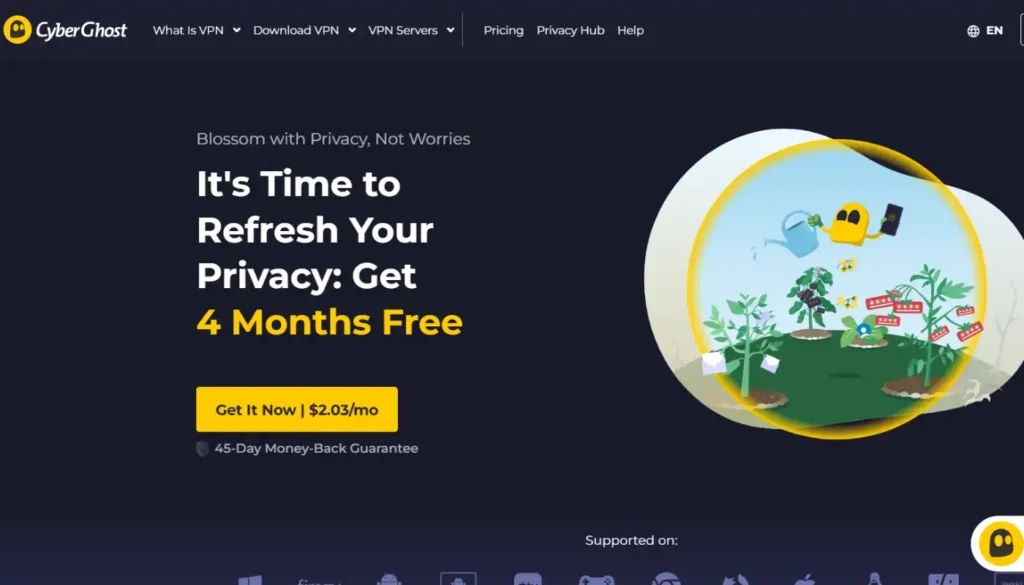 CyberGhost VPN: Best for beginners and casual users