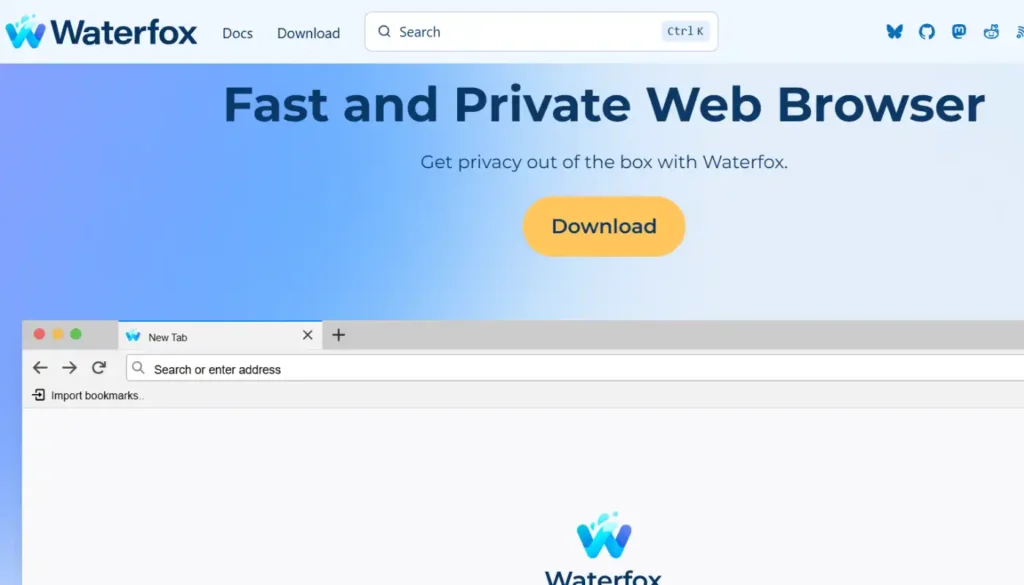 Waterfox | 13 Top Secure Browsers for Online Privacy Right Now (2025)