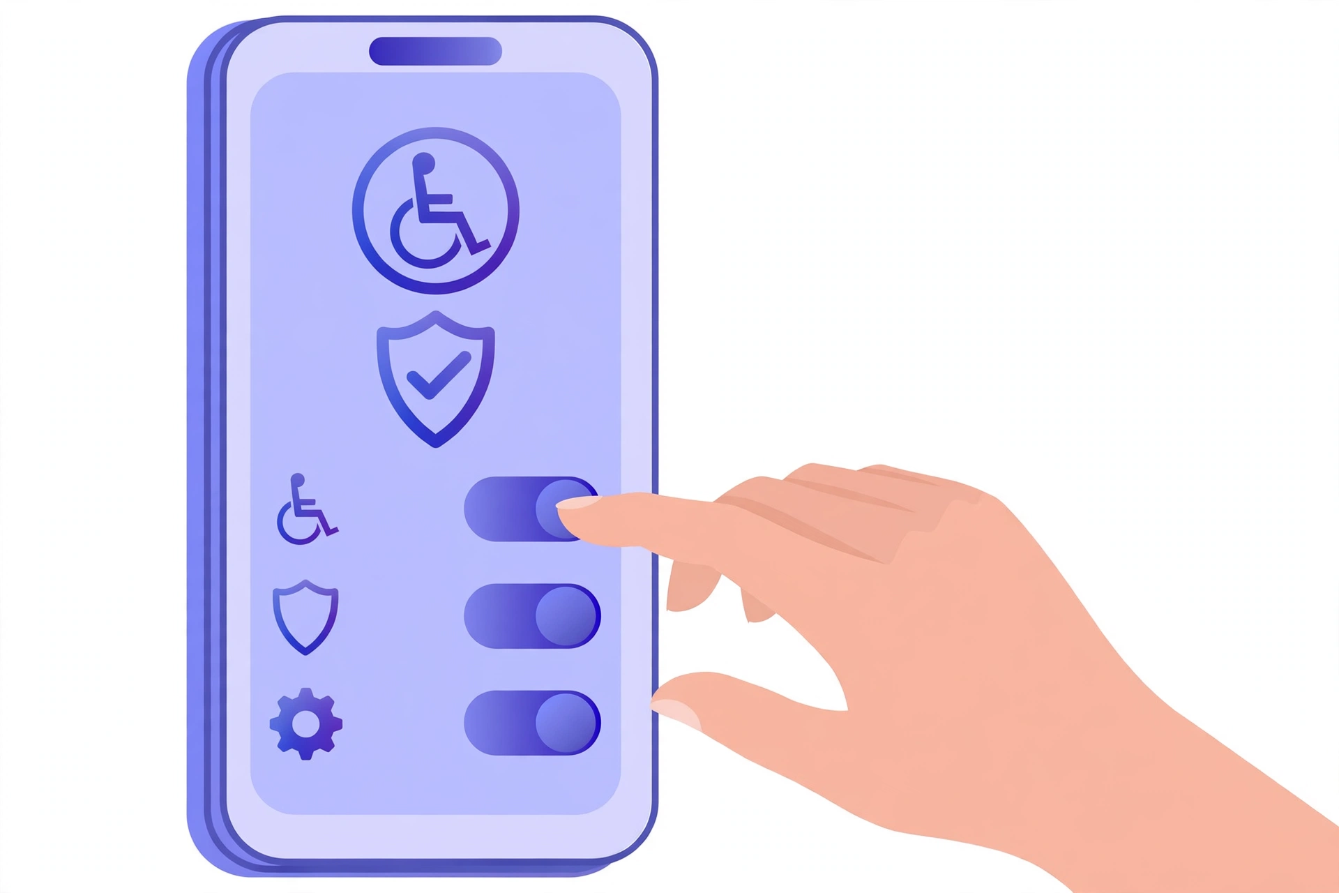Accessibility settings screen that lists apps with screen access rights