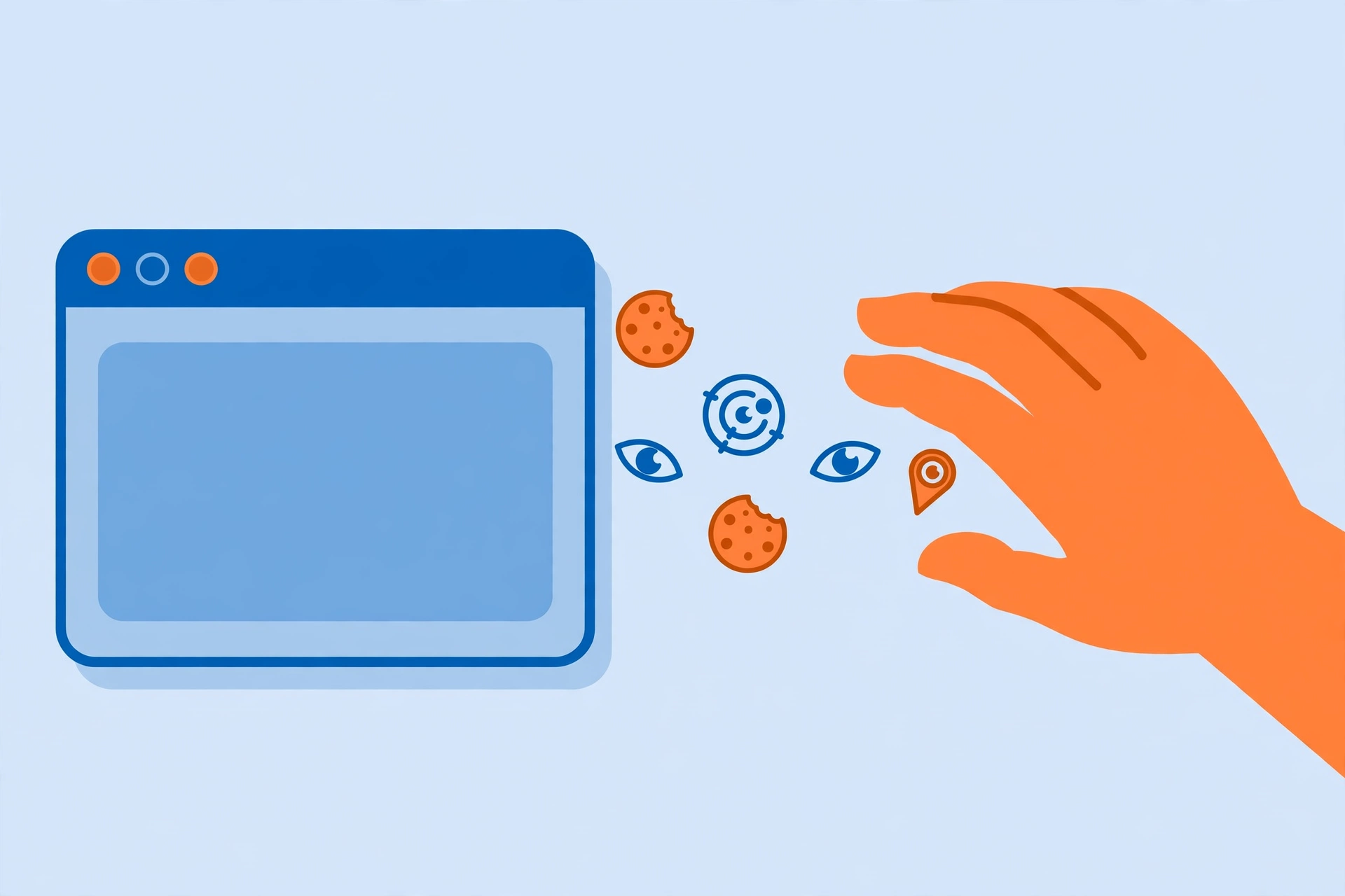 Browser cookies and trackers following a user across websites