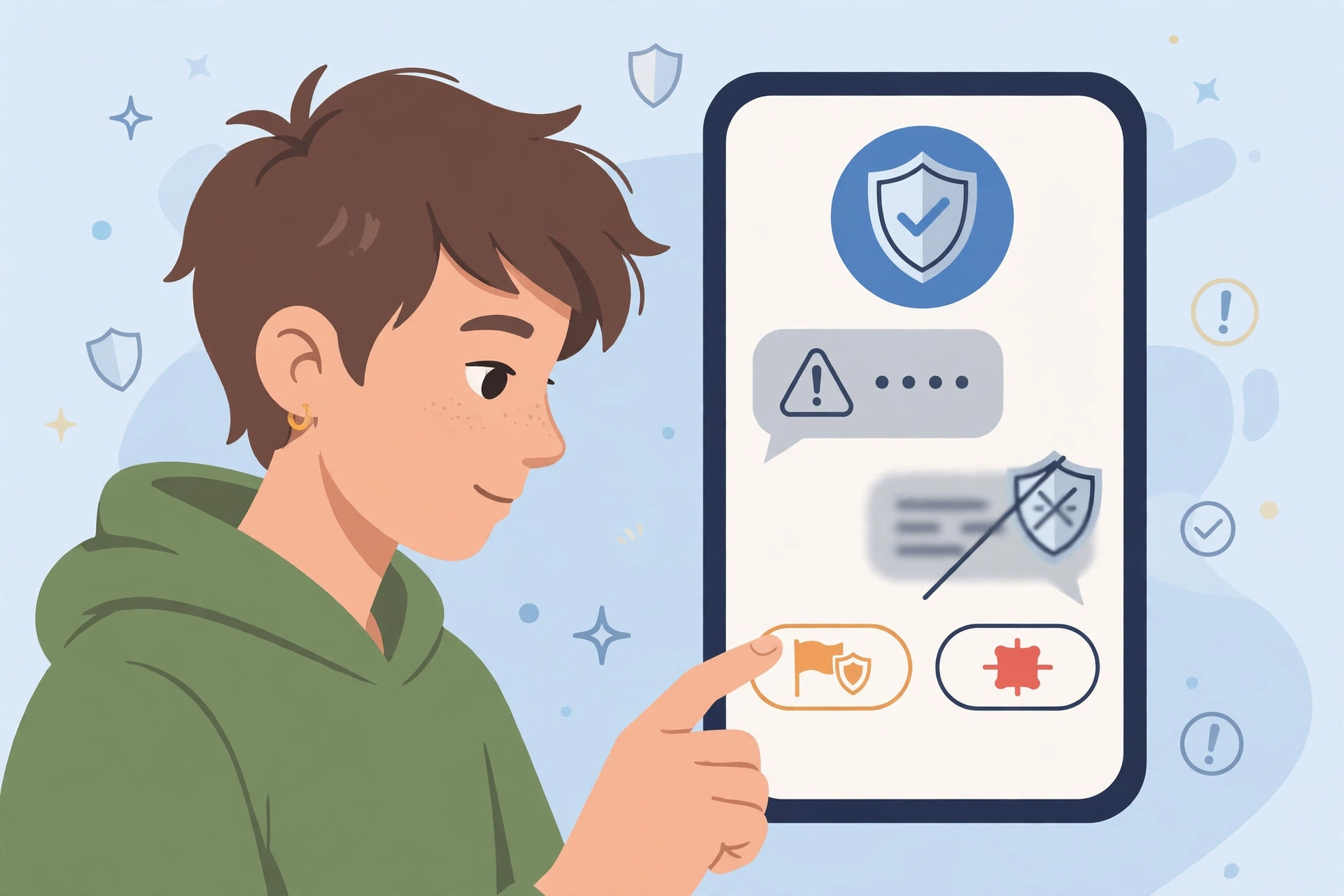 Parent reporting and blocking a cyberbullying account