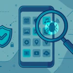 Android phone displaying a Play Protect scan while checking for spyware