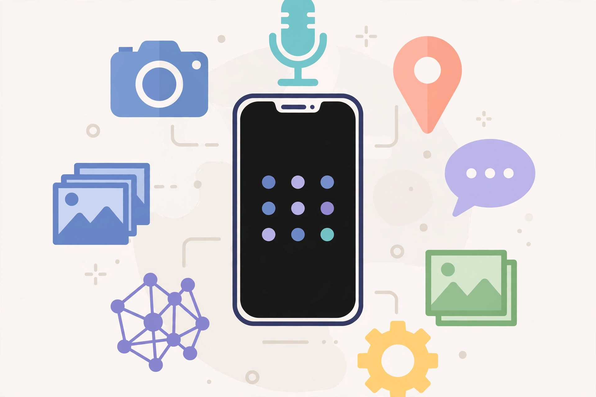 FlexiSPY vs mSpy in 2026: Power vs Simplicity 57 Illustration of a phone surrounded by FlexiSPY feature icons for calls, messages, location and apps