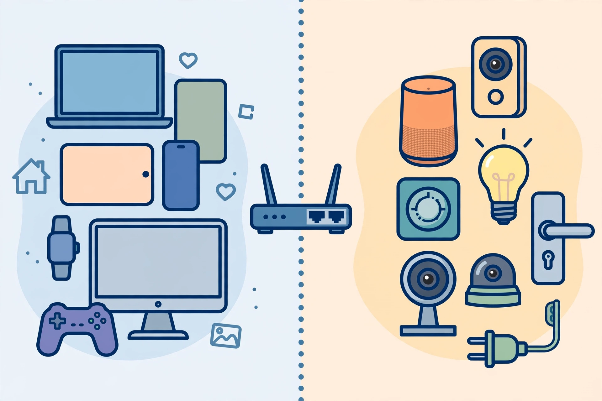 Guest devices connected to a separate guest Wi-Fi network in a home