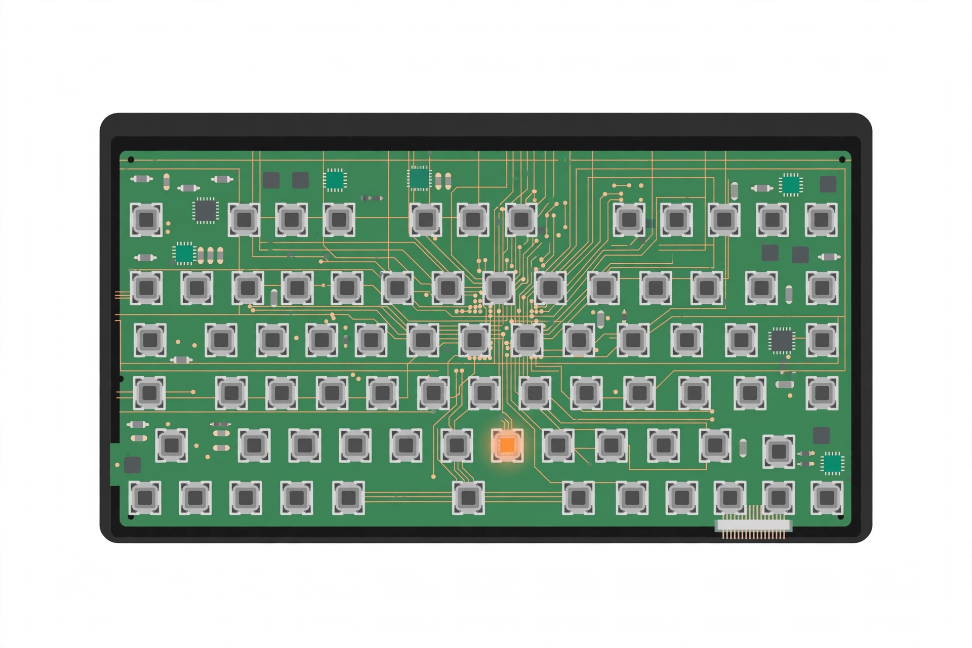 Extra microchip hidden inside a keyboard circuit board