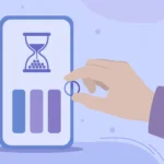 iPhone showing Screen Time controls with an hourglass and usage chart for parental limits