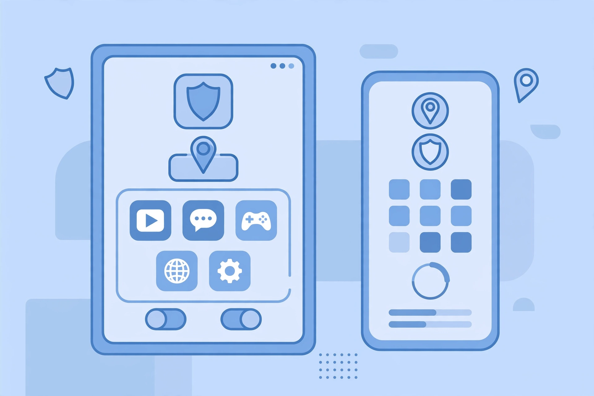 mSpy vs uMobix in 2026: Which One Fits Your Family? 57 Illustration of a parental monitoring dashboard with activity panels and charts