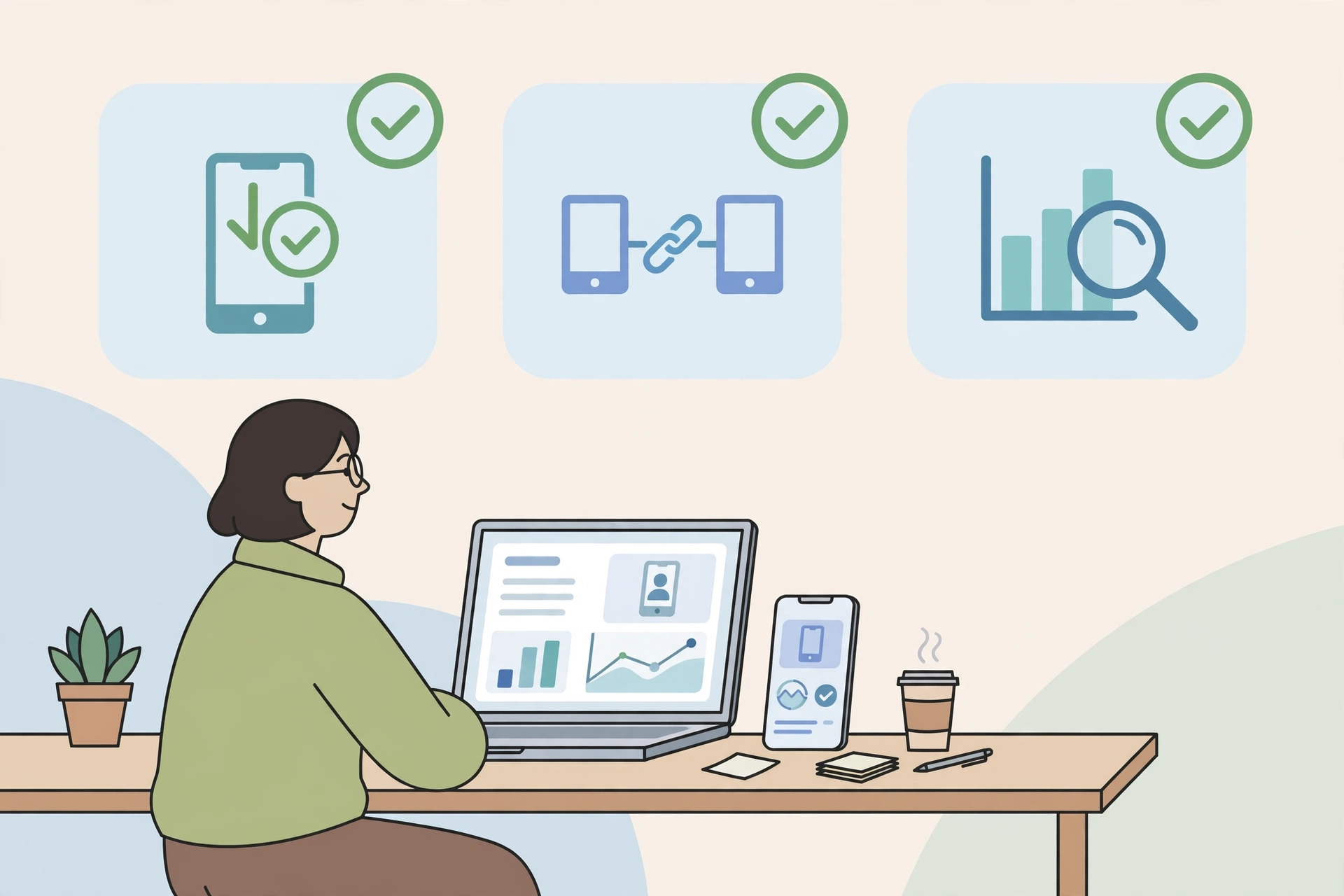 FlexiSPY vs mSpy in 2026: Power vs Simplicity 58 Illustration of a parent setting up mSpy with a computer and a phone in a few simple steps