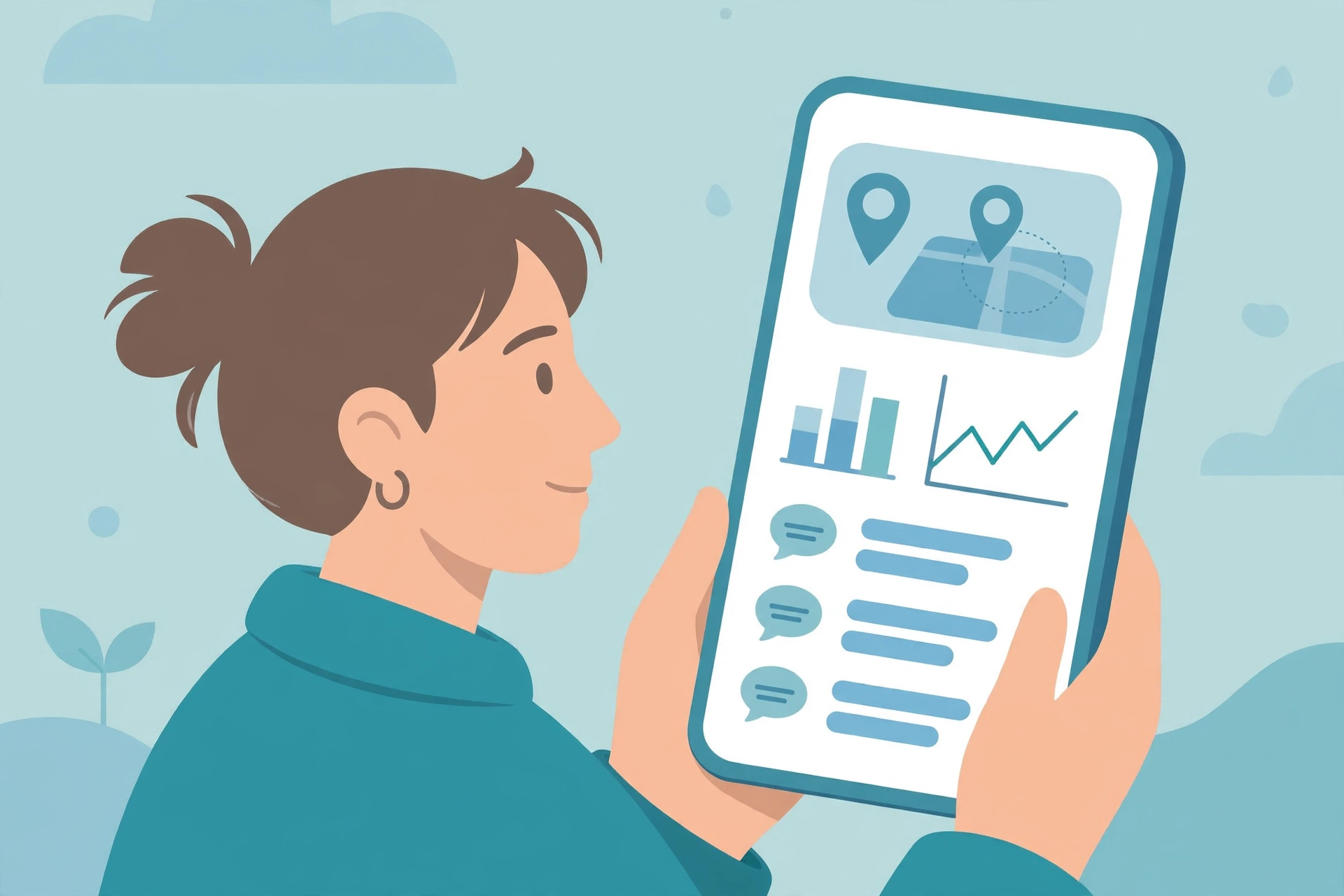 mSpy vs uMobix in 2026: Which One Fits Your Family? 58 Illustration of a parental monitoring dashboard with message and location panels