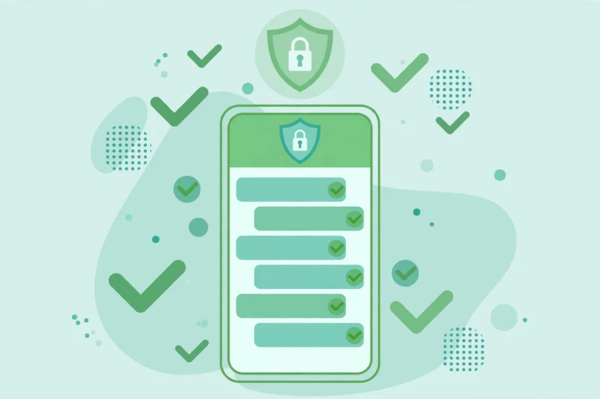 WhatsApp security settings on a phone with privacy and safety controls