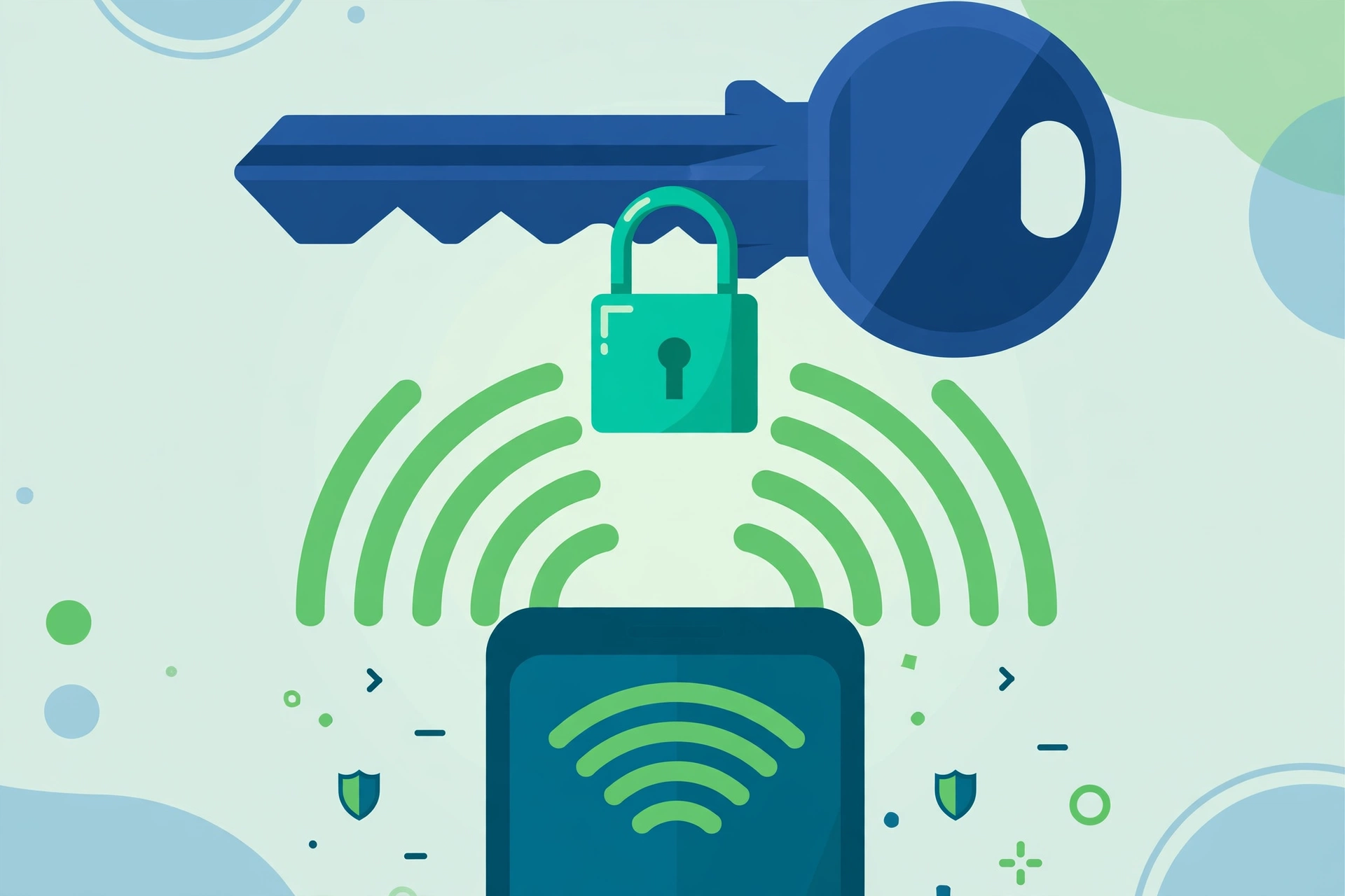 Strong Wi-Fi password shown as a long phrase with letters, numbers and symbols